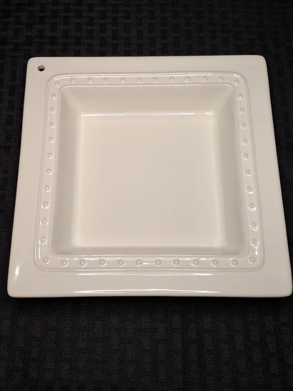 Nora Fleming Square Napkin Holder Candy Dish Pearl Dot